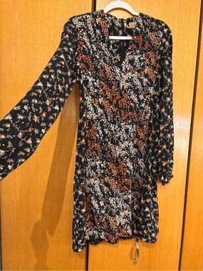 Long-Sleeve Kachel Silk Dress